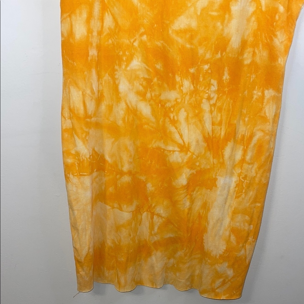 Fashion Nova Orange Yellow Tie Dye T Shirt Dress Size 3X - Picture 5 of 6